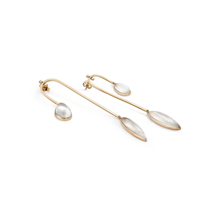 Orecchini amo curvo lungo AURUM | OR AMO CRV LAU9R MOP BIA CT 0,08